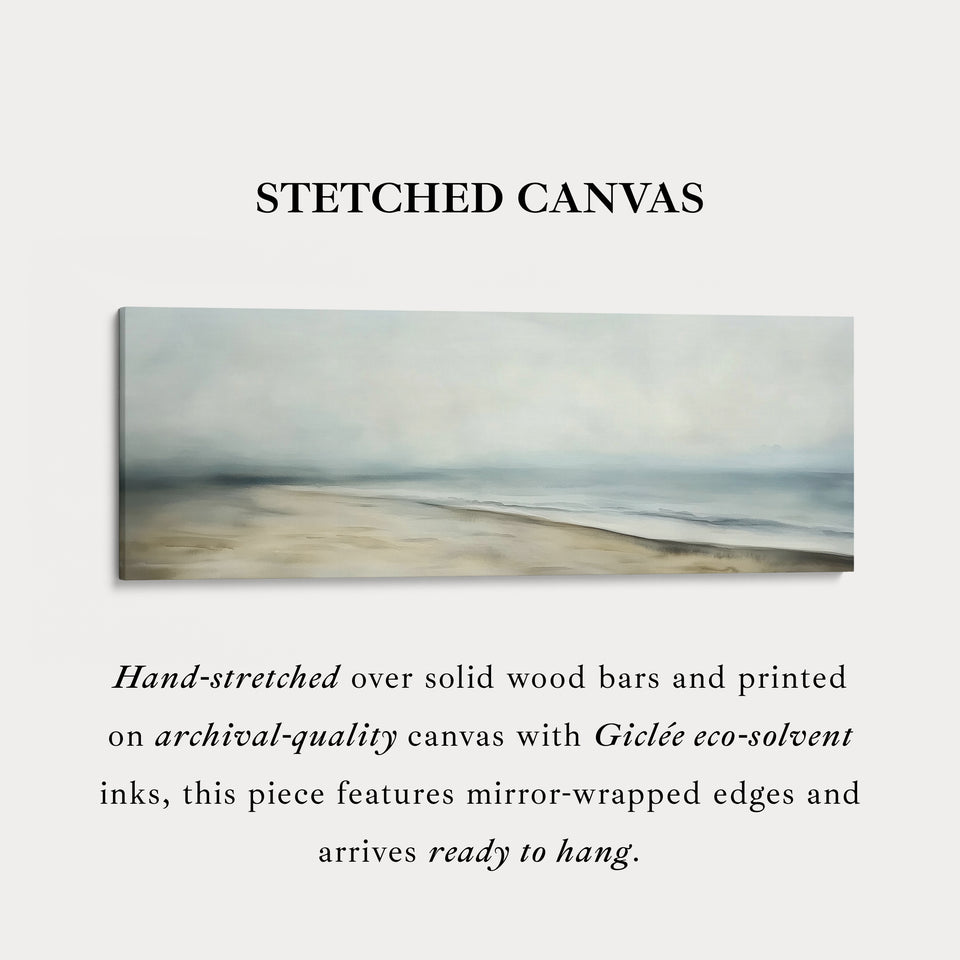 Abstract strand zeegezicht lange horizontale wanddecoratie