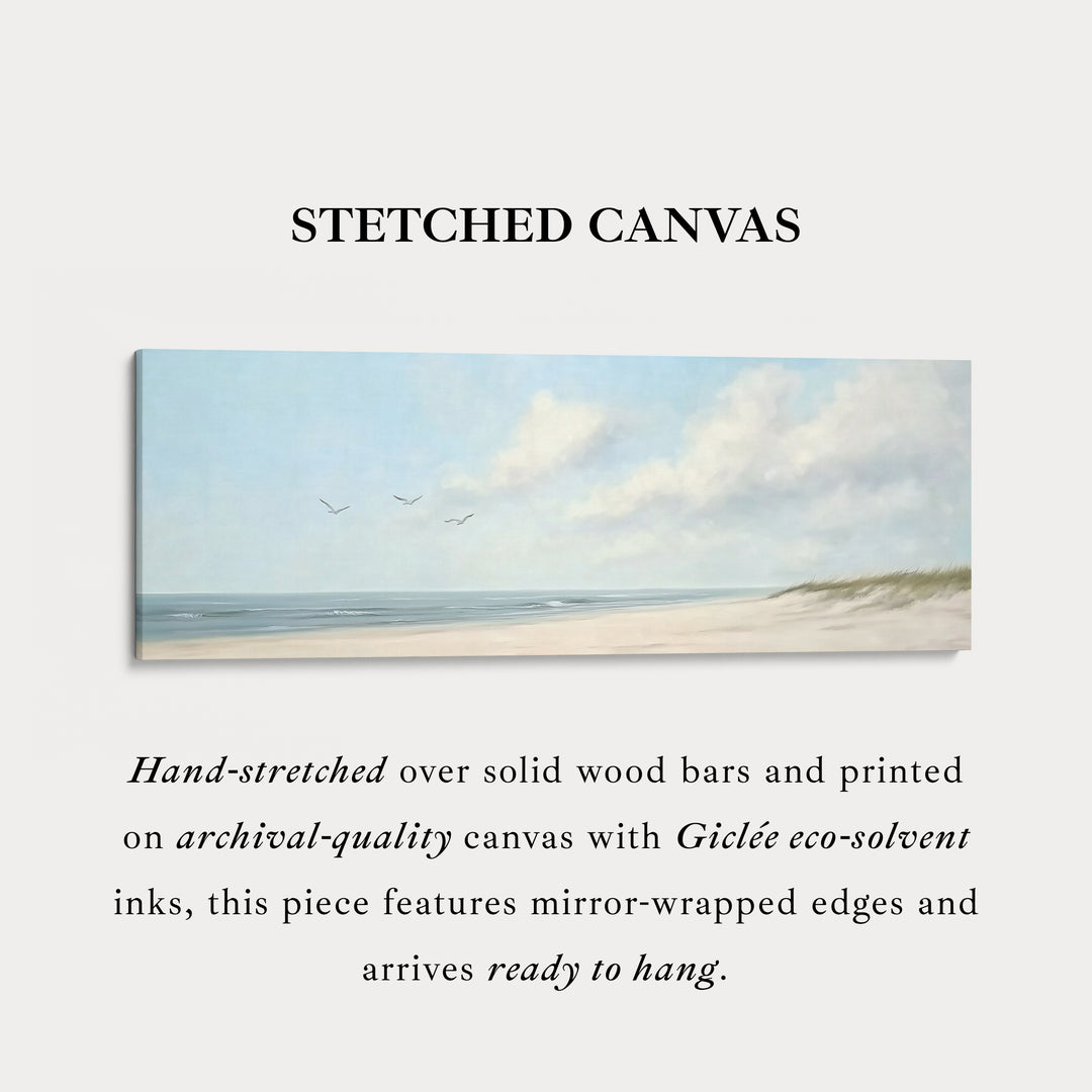 Zacht Strand Groot Horizontaal Canvas Kunstwerk Lange Smalle Wanddecoratie