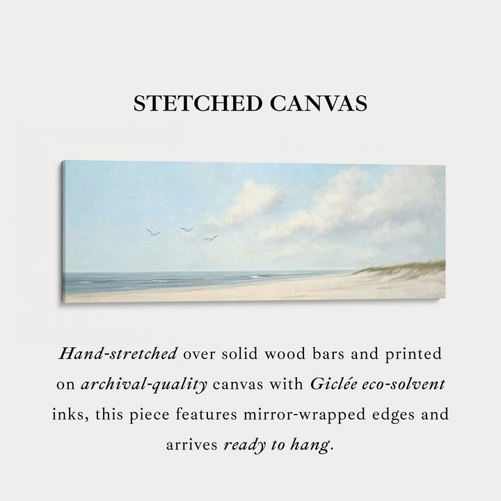Zacht Strand Groot Horizontaal Canvas Kunstwerk Lange Smalle Wanddecoratie