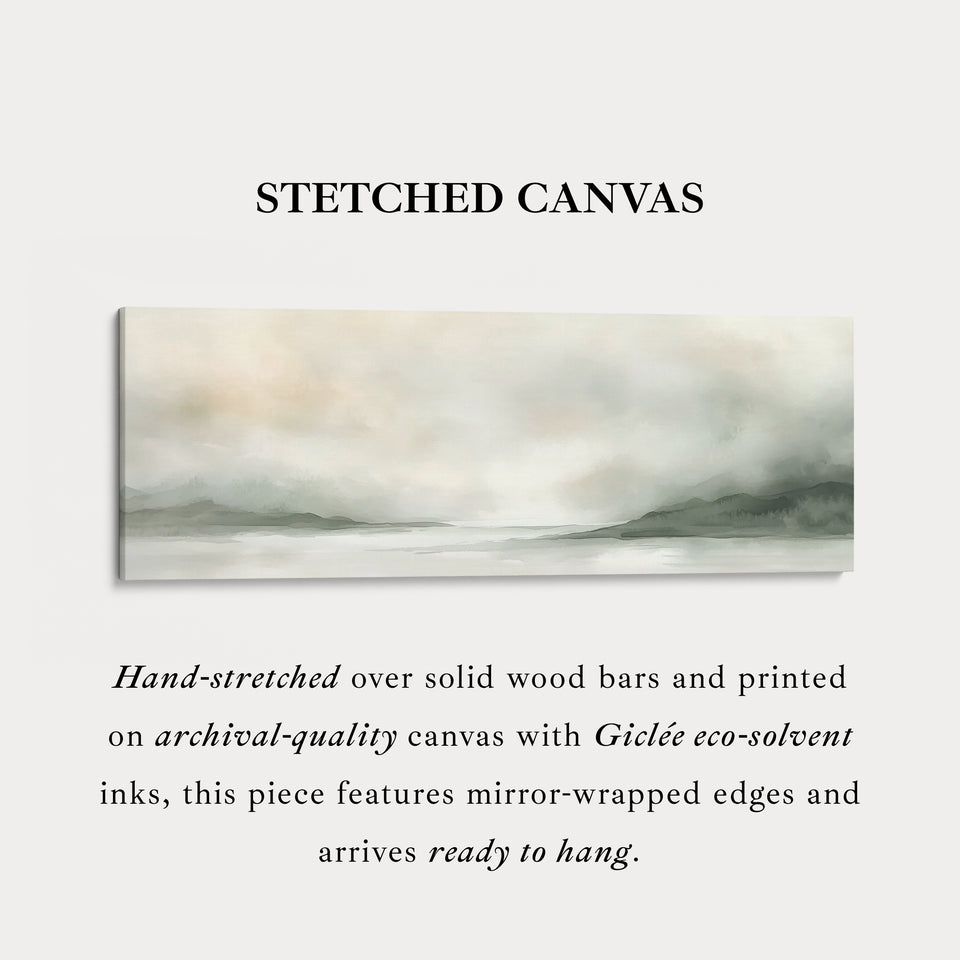 Peinture à l'aquarelle, grand format panoramique, tableau sur toile, art mural.