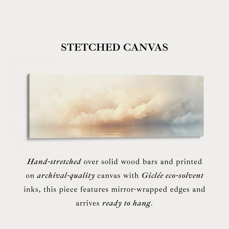 Toile panoramique rectangulaire à cadre large représentant des nuages