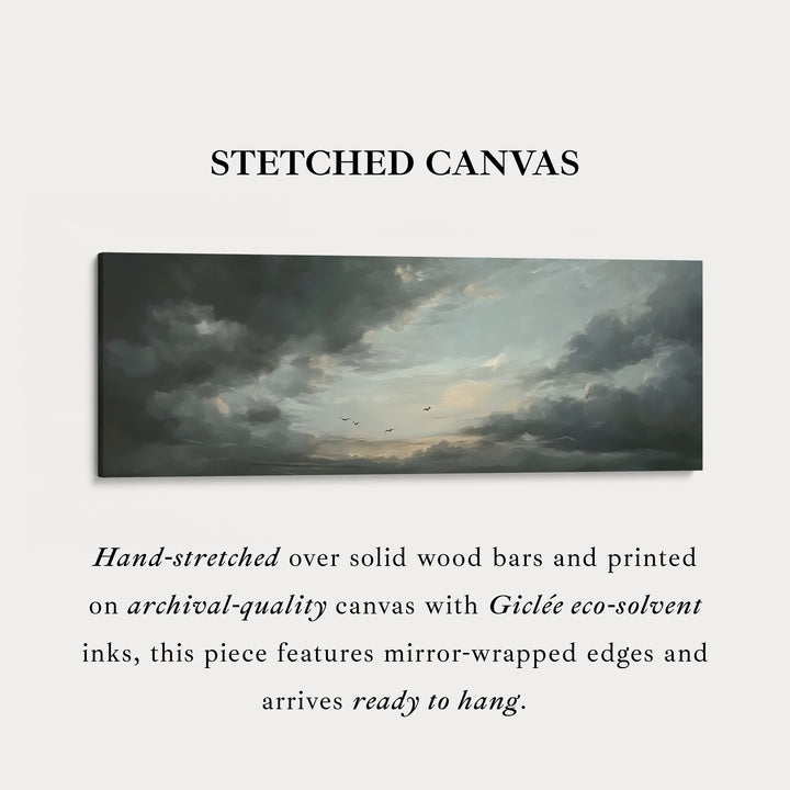 Panoramische Onheilspellende Wolken Lange Smalle Muurkunst Groot Ingelijst Canvas