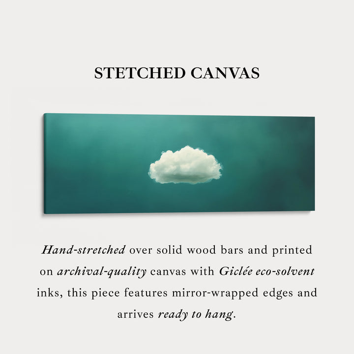 Boven het bed wanddecoratie - minimalistische witte wolk grote ingelijste canvas