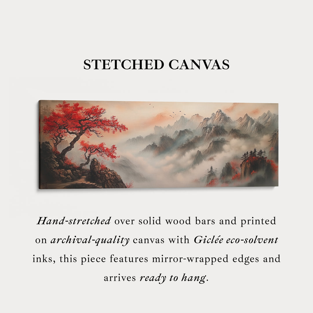 Chinees landschap panoramisch wandkunst groot ingelijst canvas