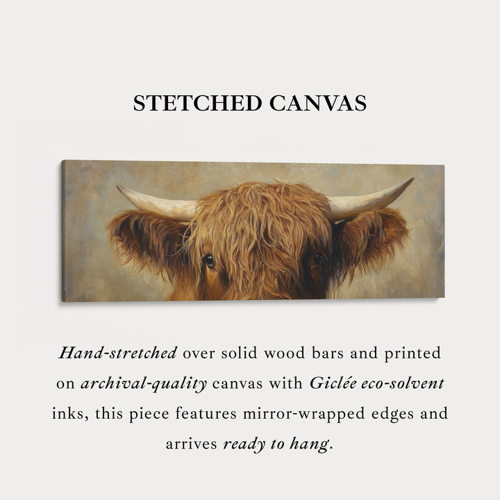 Hooglandkoe Afbeelding Panoramische Canvasafdrukken Lange Smalle Muurdecoratie