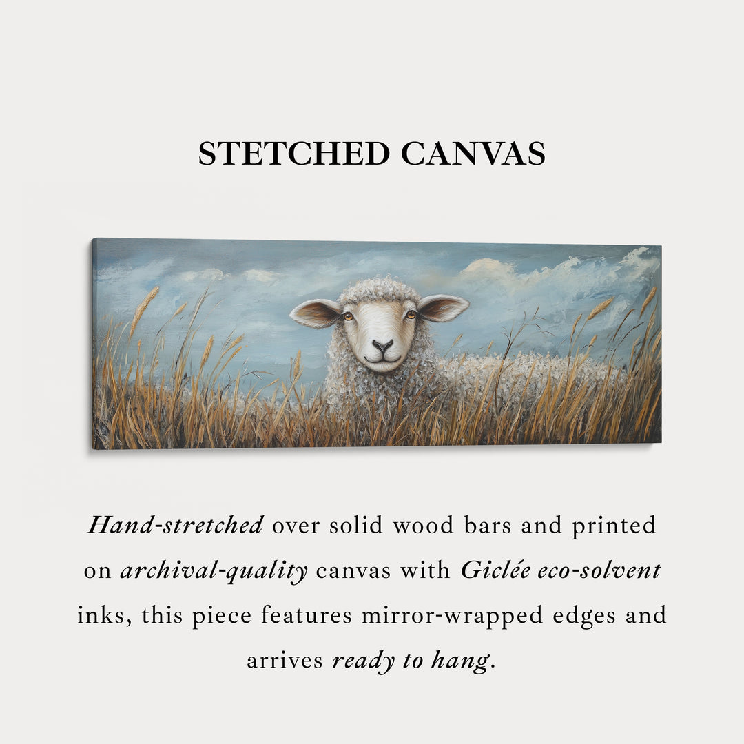 Sheep Horizontal Art Long Wall Hanging Large Canvas