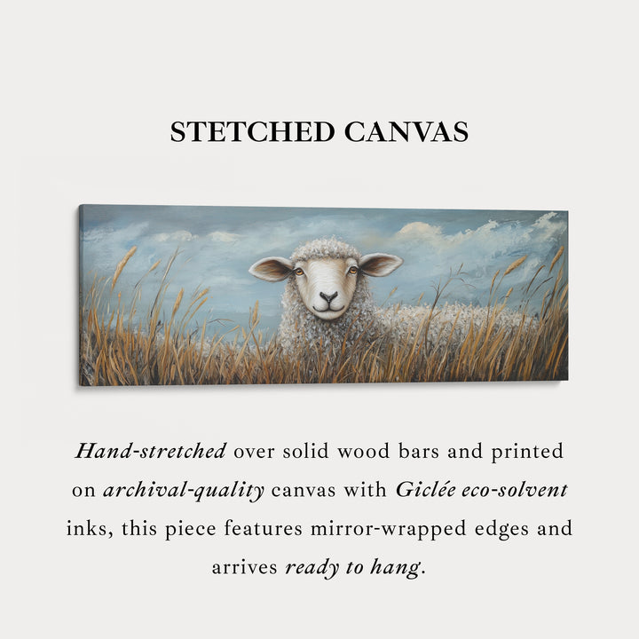 Sheep Horizontal Art Long Wall Hanging Large Canvas