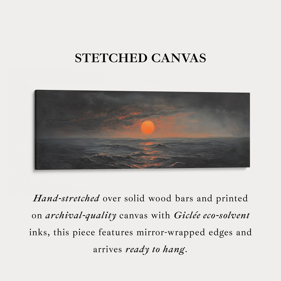 Abstracte zonsondergang panoramisch boven bed muurdecoratie grote ingelijste muurkunst