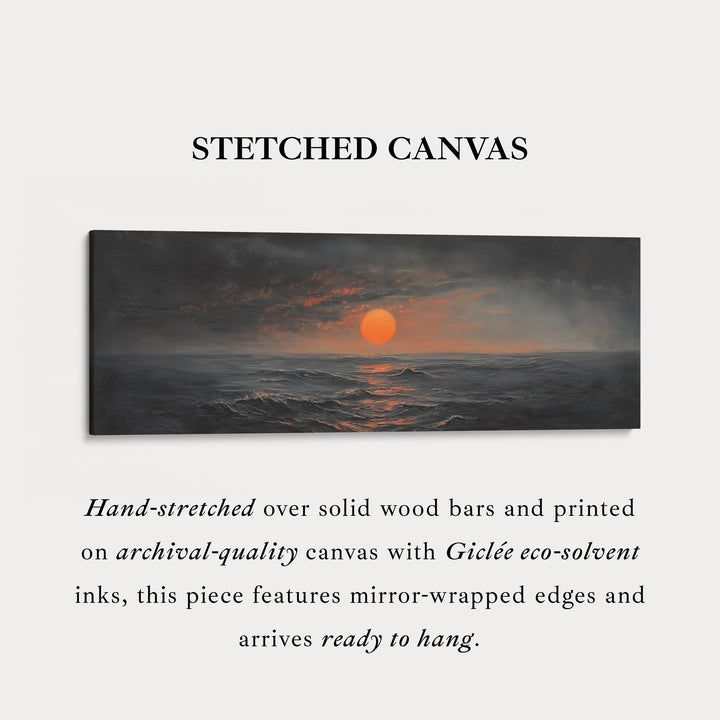 Abstracte zonsondergang panoramisch boven bed muurdecoratie grote ingelijste muurkunst