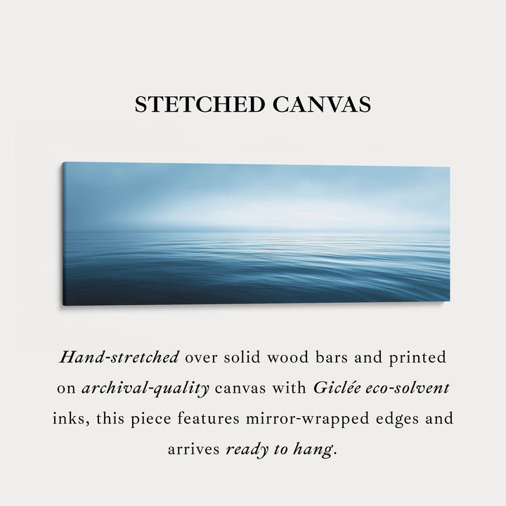 Lang horizontaal wanddecor boven bed rustige oceaan