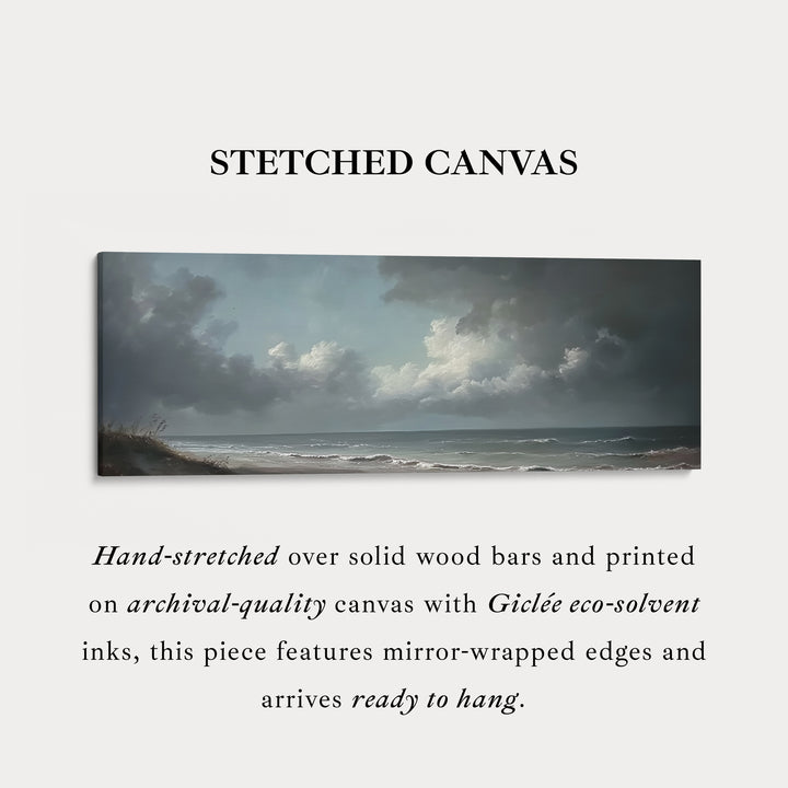 Stormy Sea Panoramic Long Horizontal Wall Art Above Bed Decor