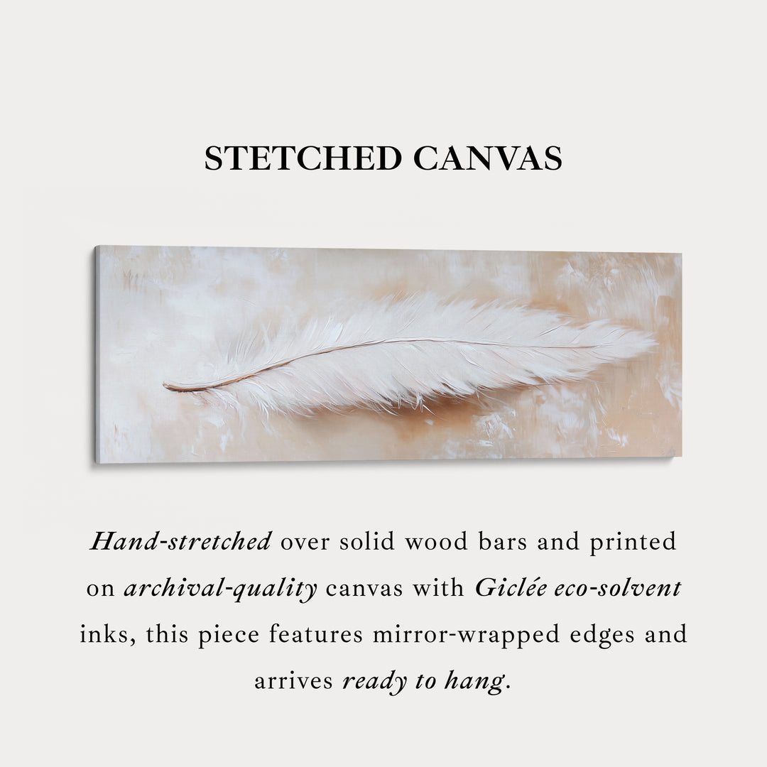 Witte Veer Panoramische Muurkunst Horizontale Grote Canvasdecoratie