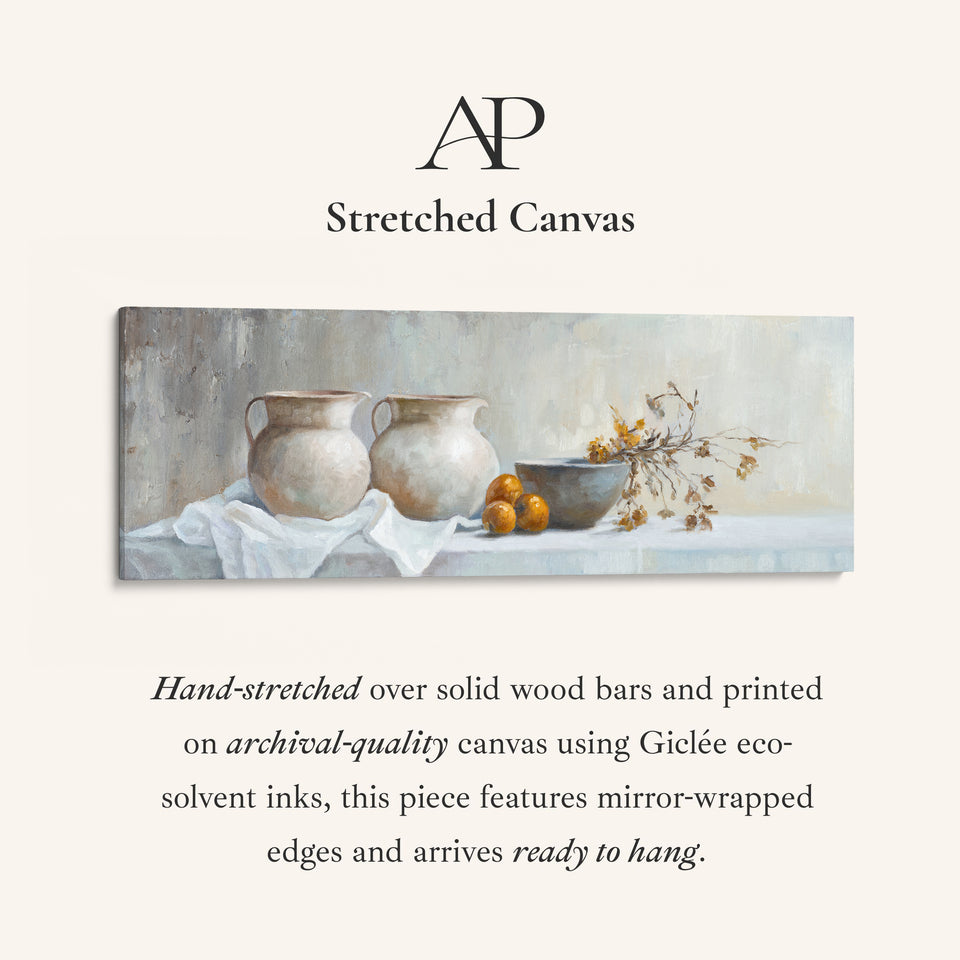 Landscape Wall Art Rustic Still Life Pottery For Kitchen Neutral Decor