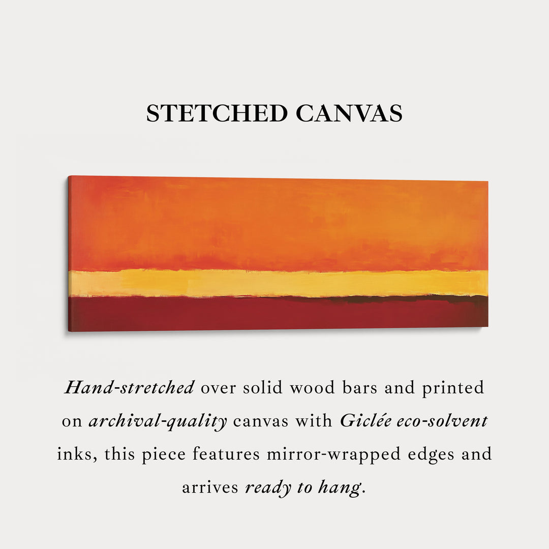 Minimalist Abstract Orange Large Canvas Decor Horizontal Long Wall Art