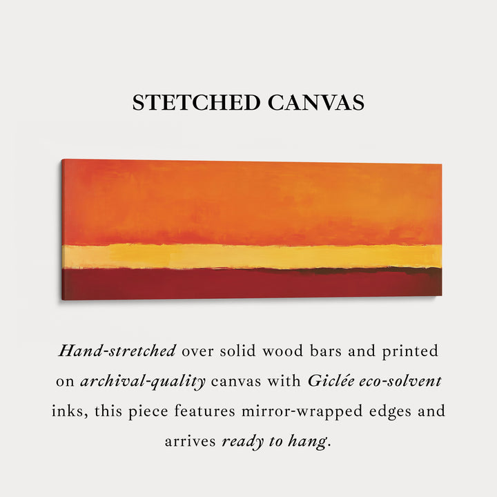 Minimalist Abstract Orange Large Canvas Decor Horizontal Long Wall Art