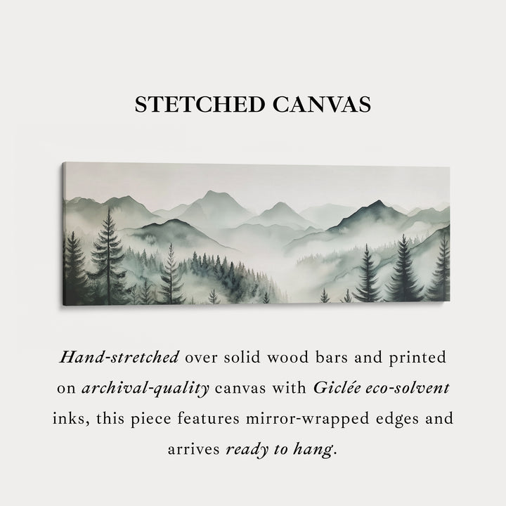 Bergen Lange Smalle Horizontale Wanddecoratie Grote Abstracte Canvas