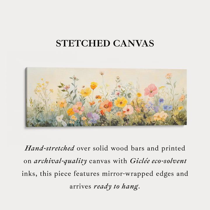 Wild Flower Meadow Grote Horizontale Ingelijste Canvas Muurdecoratie