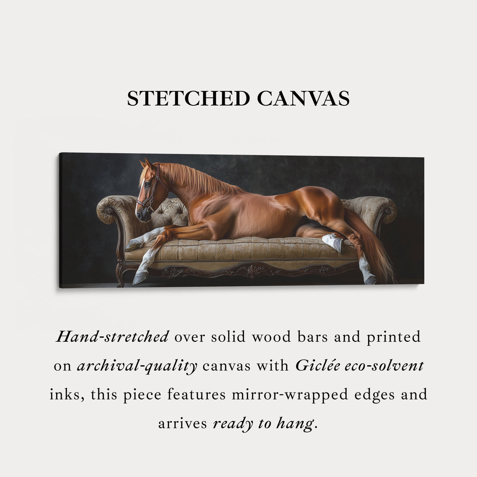 Großes horizontales gerahmtes Leinwand-Wandbild Elegantes Pferd