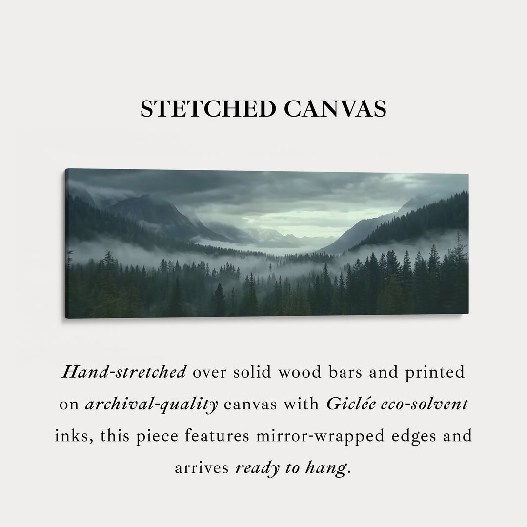 Bergbos Grote Horizontale Ingelijste Canvas Muurdecoratie