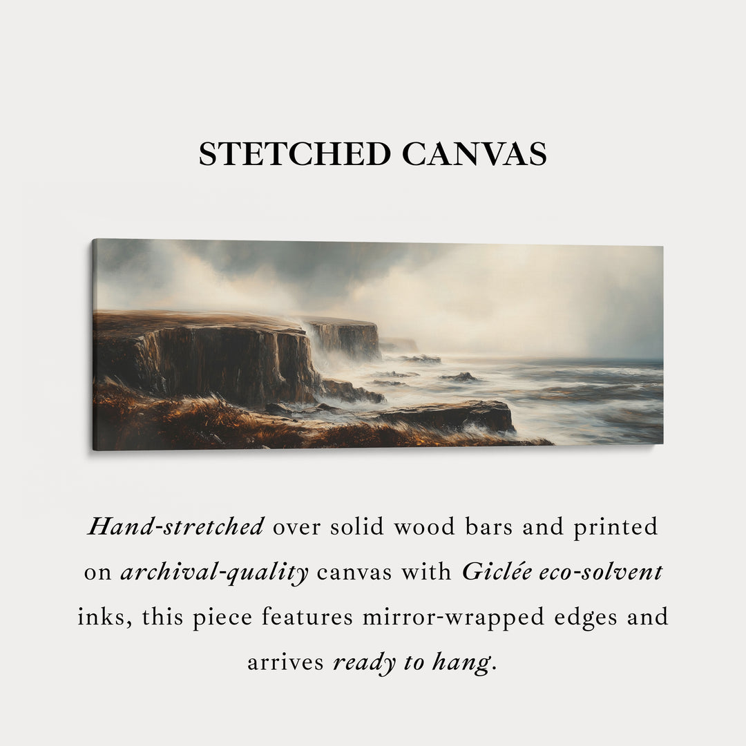 Rugged Ocean Large Long Canvas Horizontal Wall Art