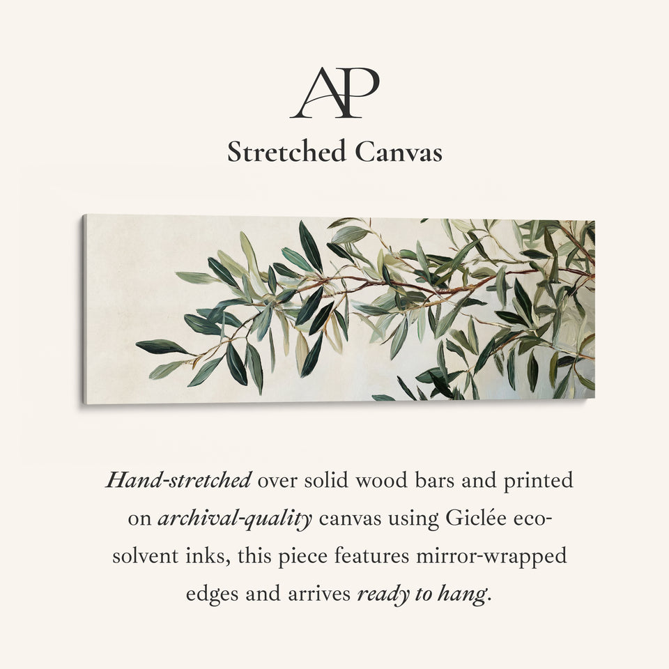 Narrow Wall Decor Olive Branch Long Canvas For Kitchen