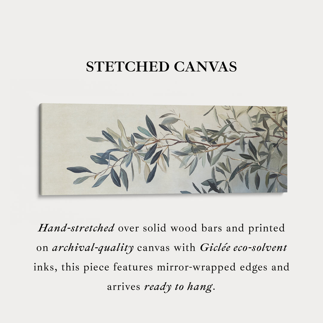 Olijftak ingelijste canvas wandkunst print lange horizontale kunst
