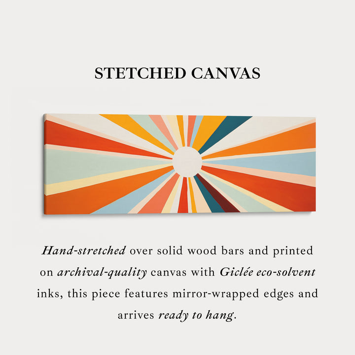 Sunburst panoramisch ingelijst canvas lange wandkunstafdruk
