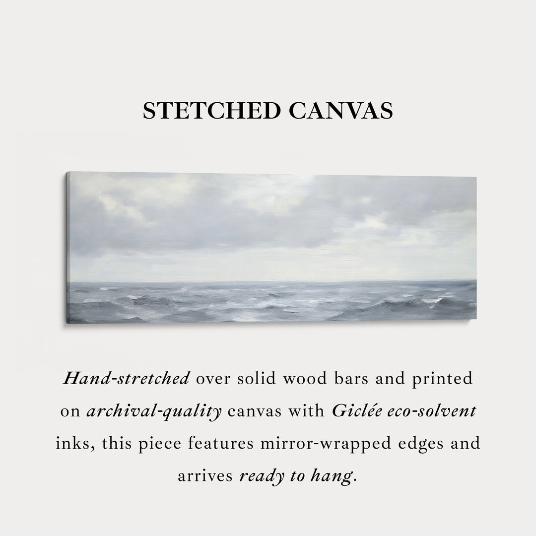 Abstracte oceaan lange horizontale wanddecoratie panoramische wanddecoratie