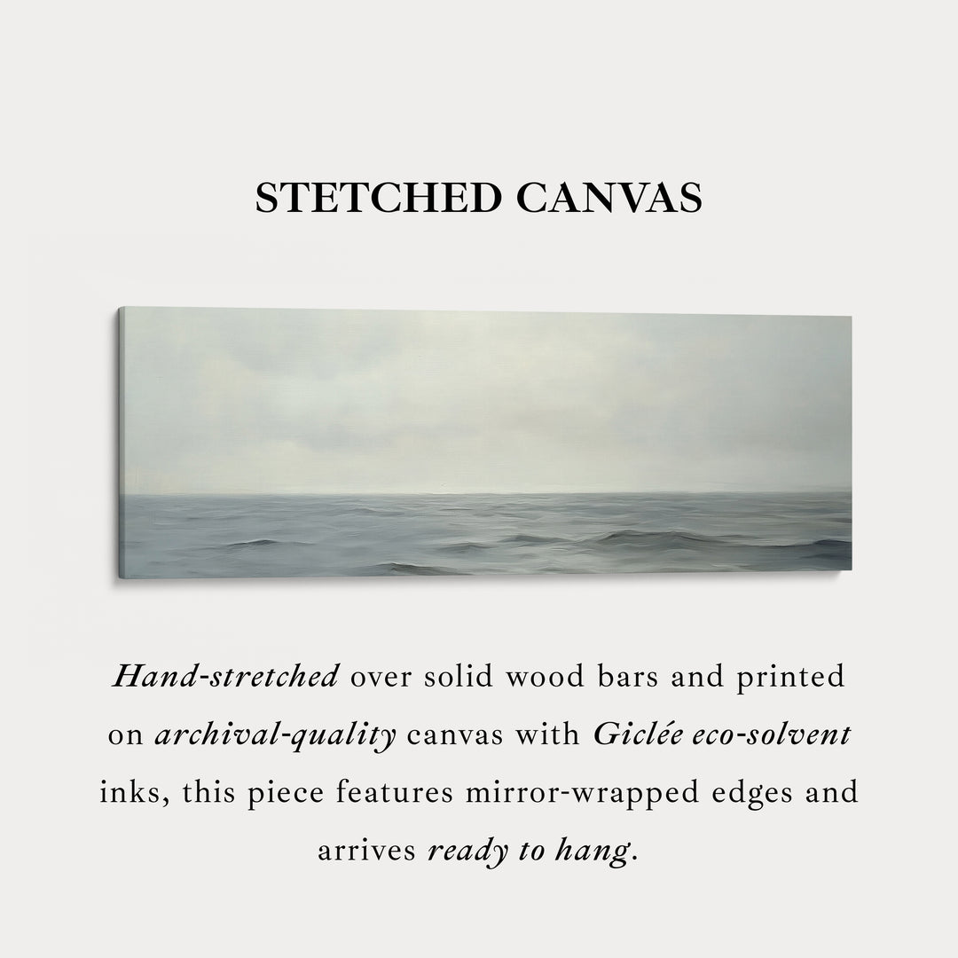 Kalmerende zee lang smal ingelijst canvas wanddecoratie