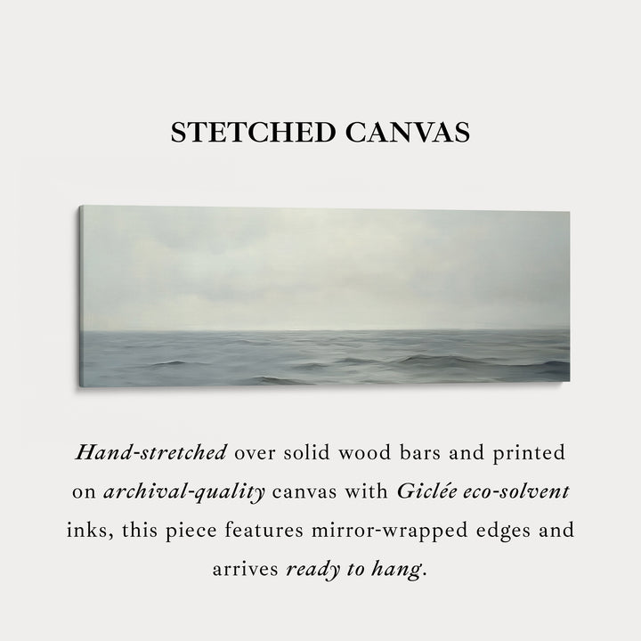 Kalmerende zee lang smal ingelijst canvas wanddecoratie