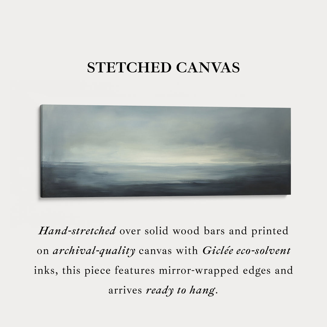 Mistige Abstracte Zonsondergang Smalle Horizontale Wanddecoratie