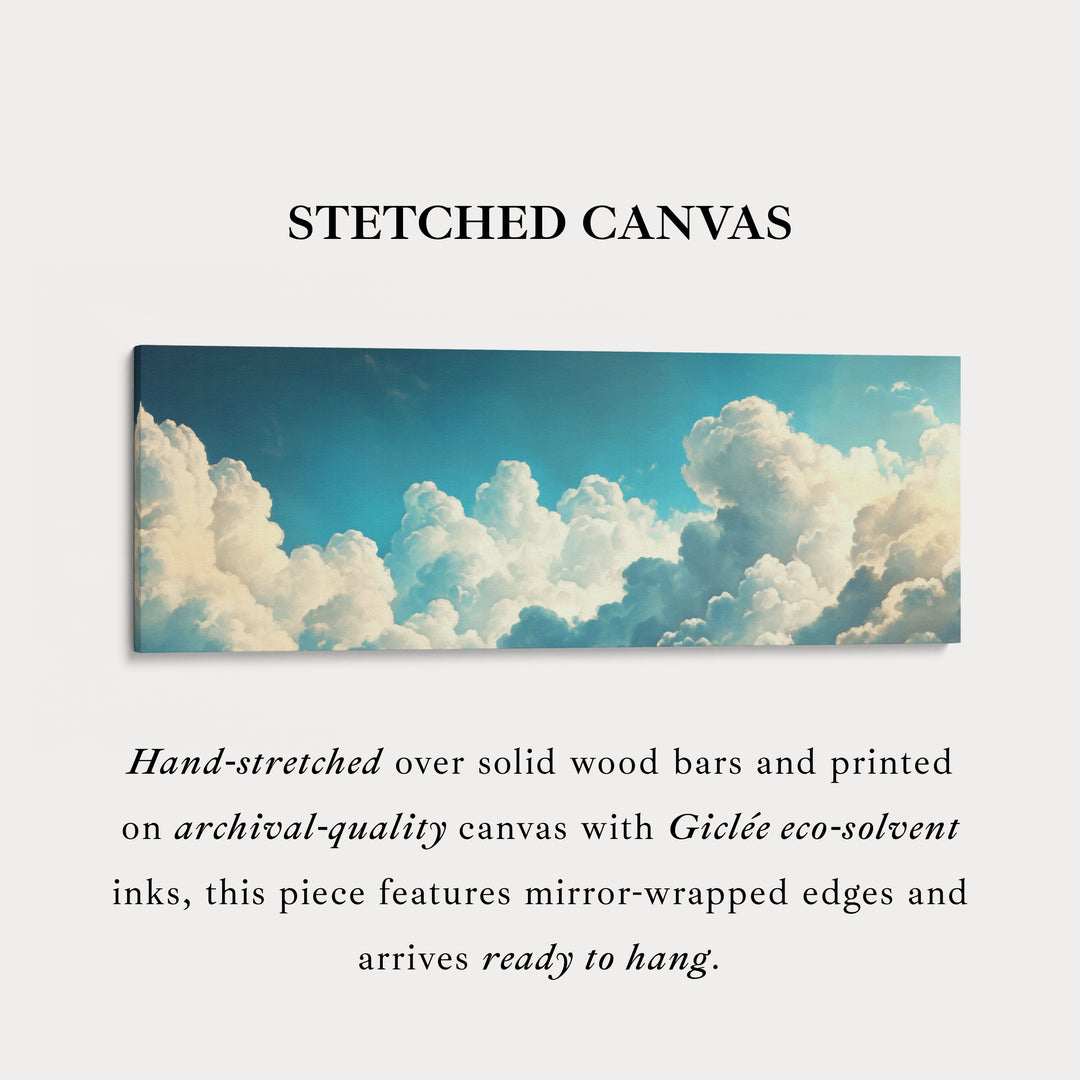 Boven Bed Cloud Wanddecoratie Panoramisch Smal Canvas