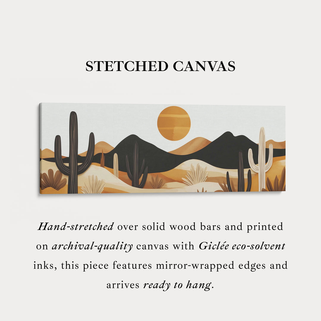 Cactussen Bergen Wanddecoratie Panoramisch Smal Canvas