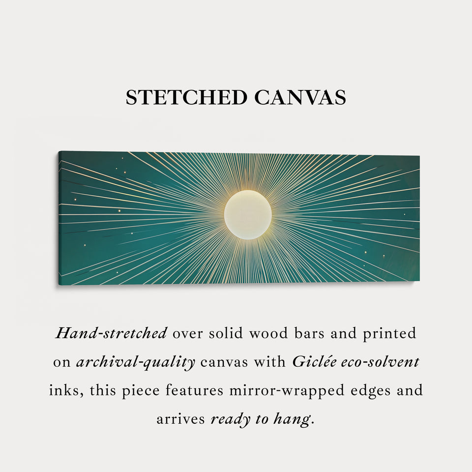 Boho Retro Sonne Lang Gerahmte Leinwand Wandkunst