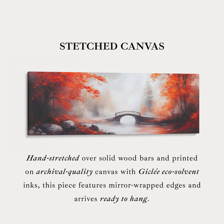 Herfstlandschap Panoramisch Lang Smal Muurkunst Ingelijst Canvas