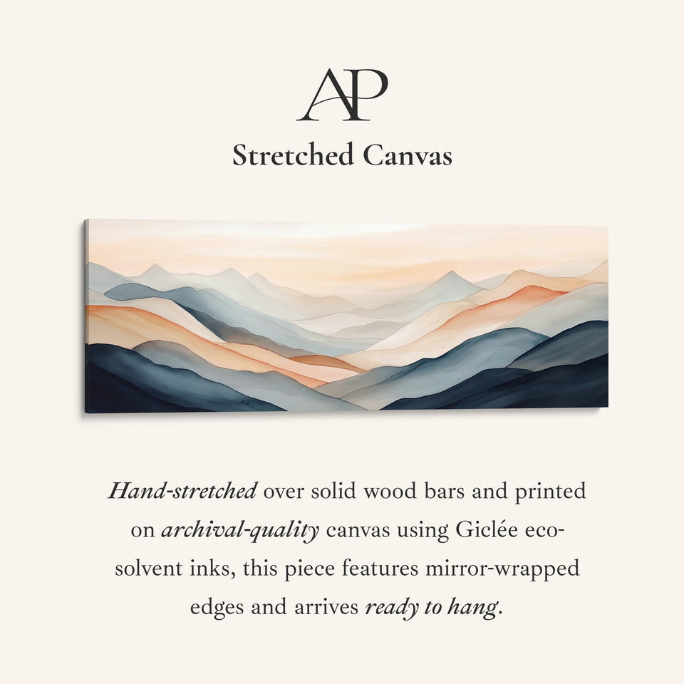 Panoramic Wall Art Layered Hills Wide Canvas For Living Room