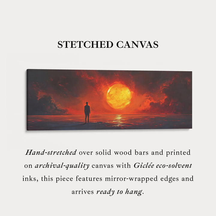 Abstracte zon lange wanddecoratie