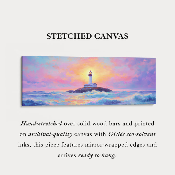 Vuurtoren schilderij lange horizontale boven bed wanddecoratie