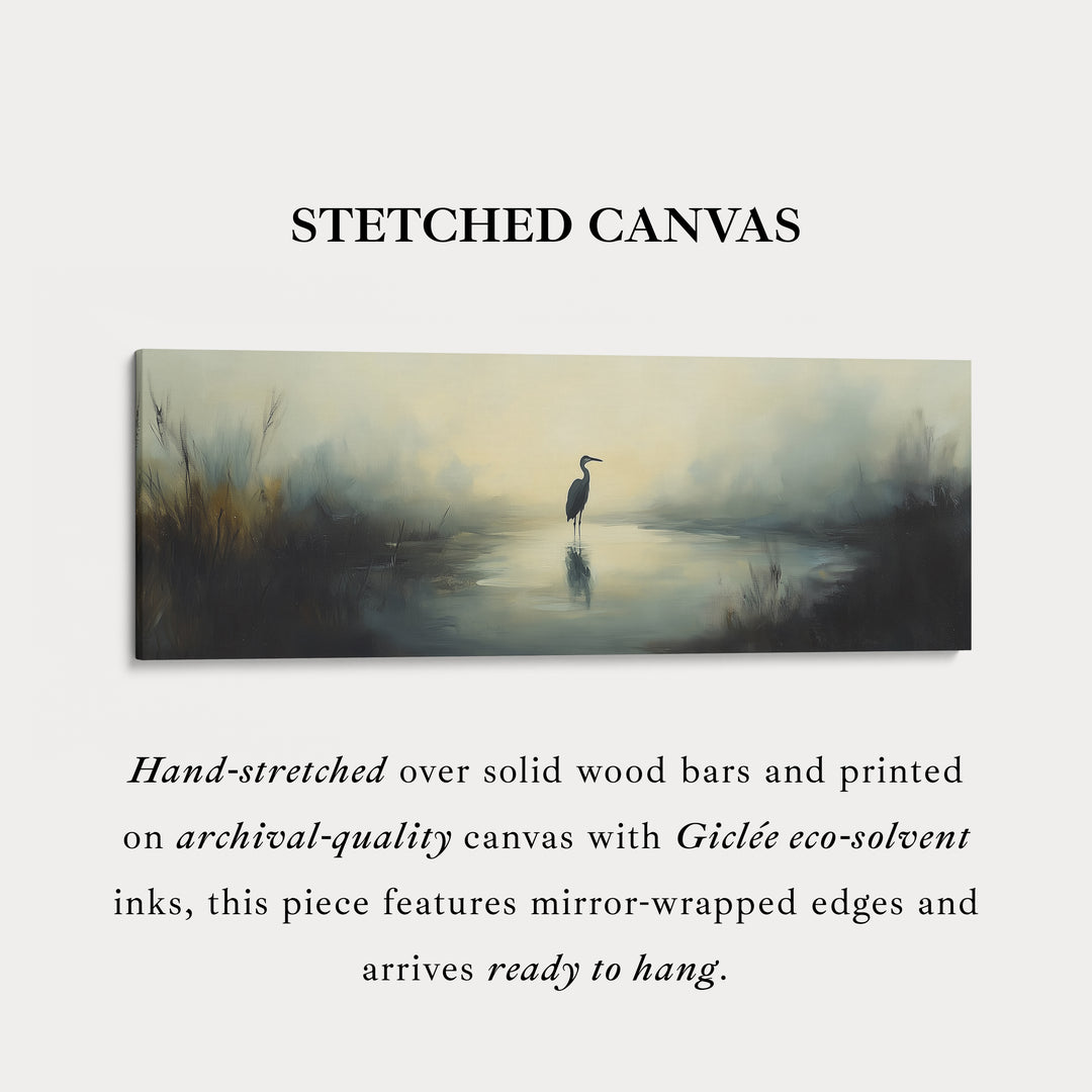 Gedempte Reiger Boven Beddecoratie Ingelijst Canvas Wanddecoratie