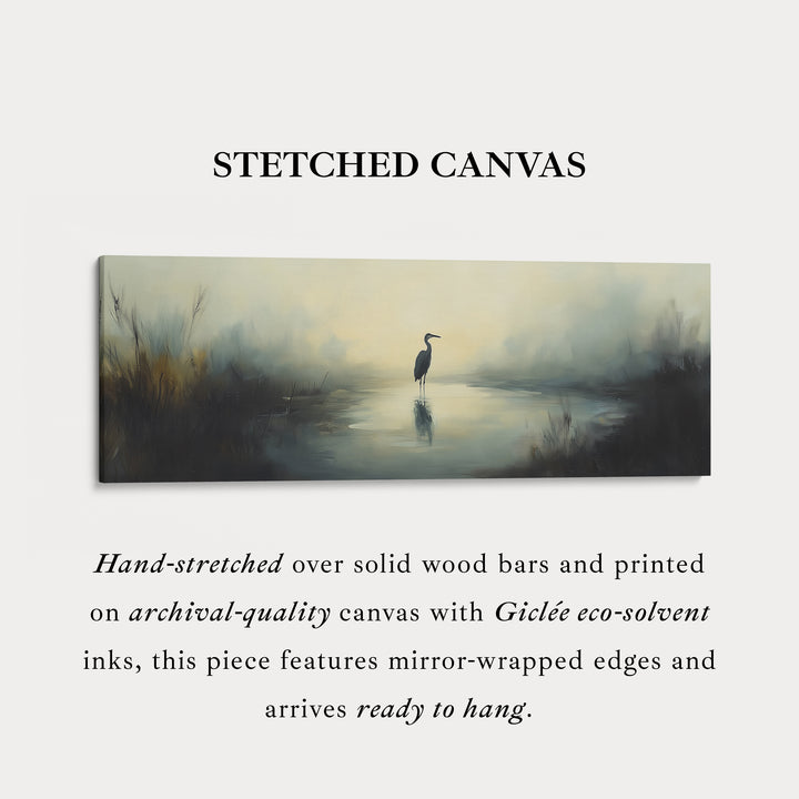 Gedempte Reiger Boven Beddecoratie Ingelijst Canvas Wanddecoratie