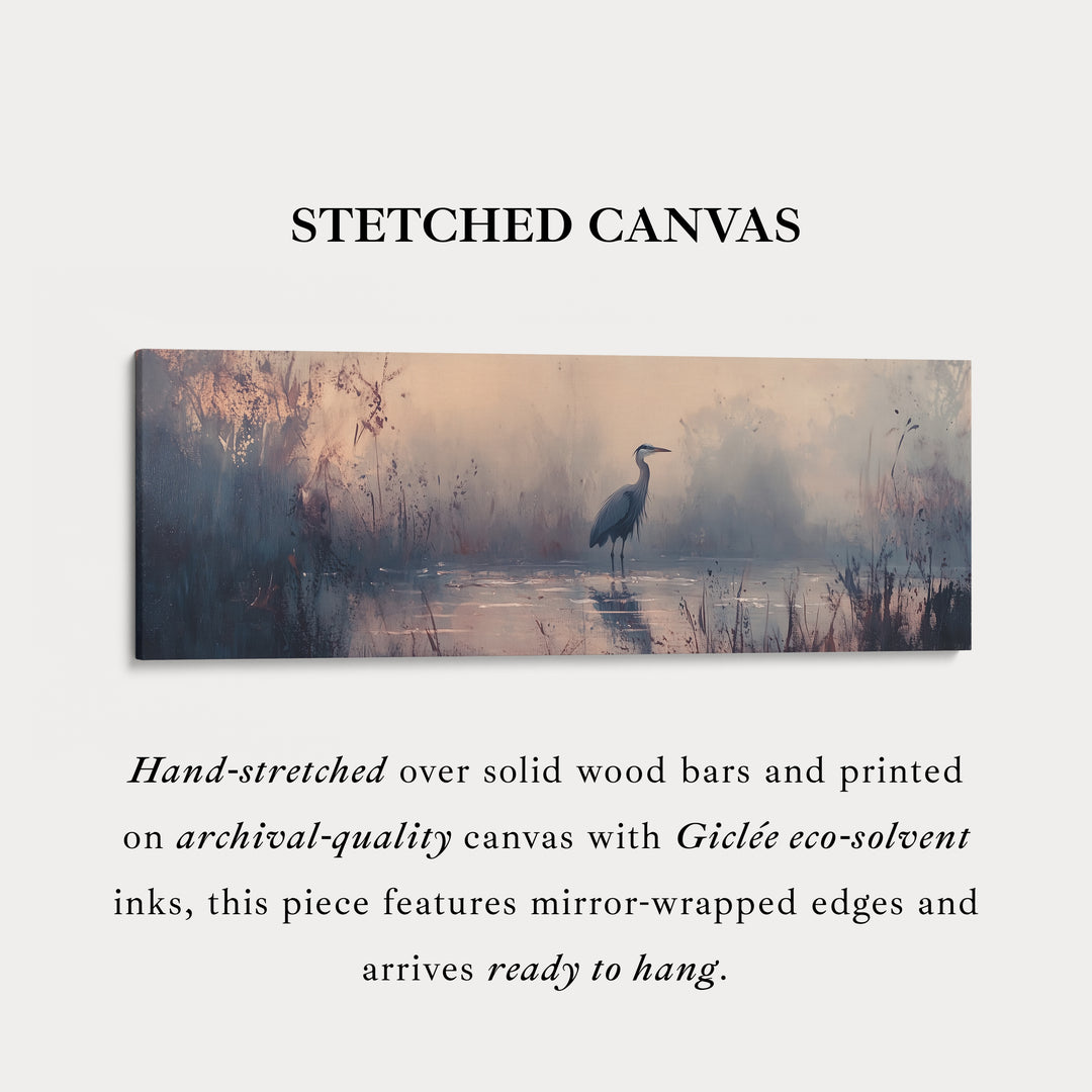 Minimalist Heron Above Bed Decor Framed Canvas Wall Decor