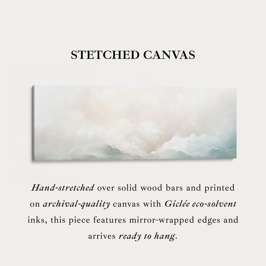 Neutraal Abstract Wolk Breed Geïnlijst Boven Bed Muurkunst