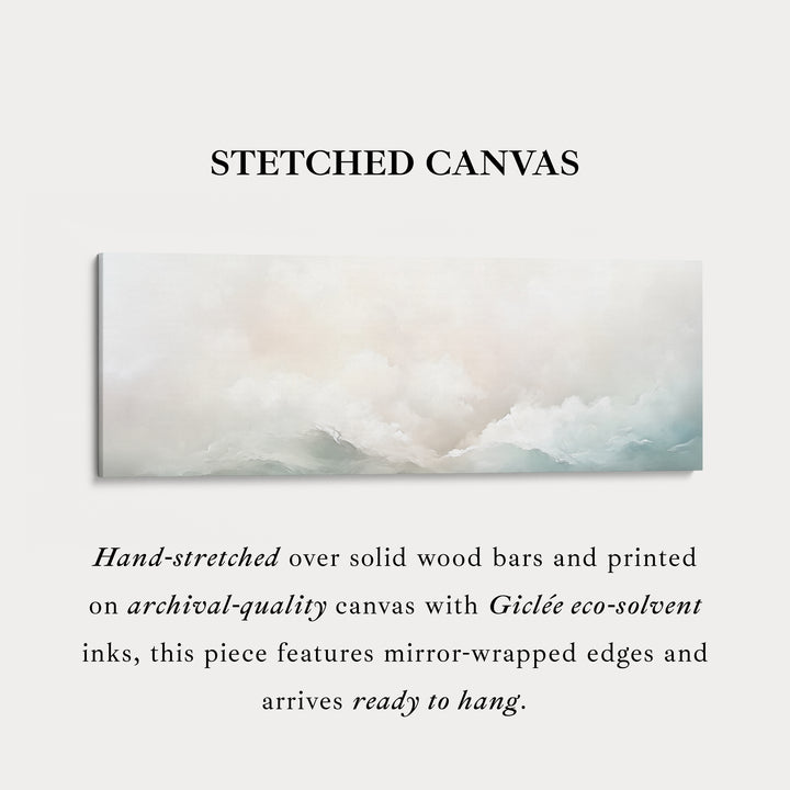 Neutraal Abstract Wolk Breed Geïnlijst Boven Bed Muurkunst