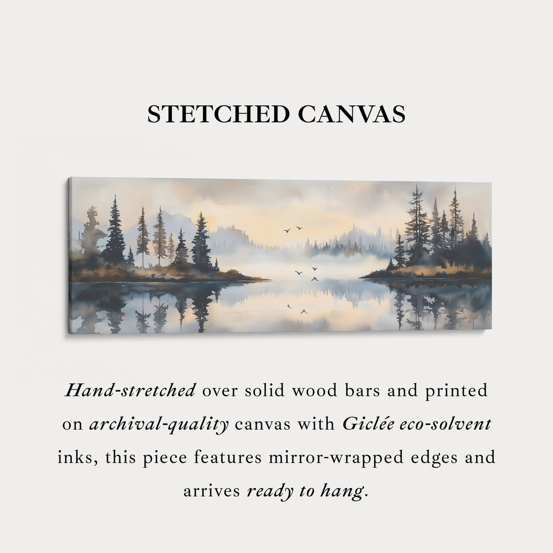 Watercolour Landscape Above Bed Decor Framed Canvas Wall Decor