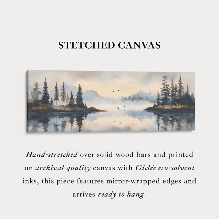 Watercolour Landscape Above Bed Decor Framed Canvas Wall Decor