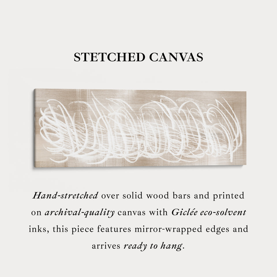 Abstract White Panoramic Large Framed Wall Decor