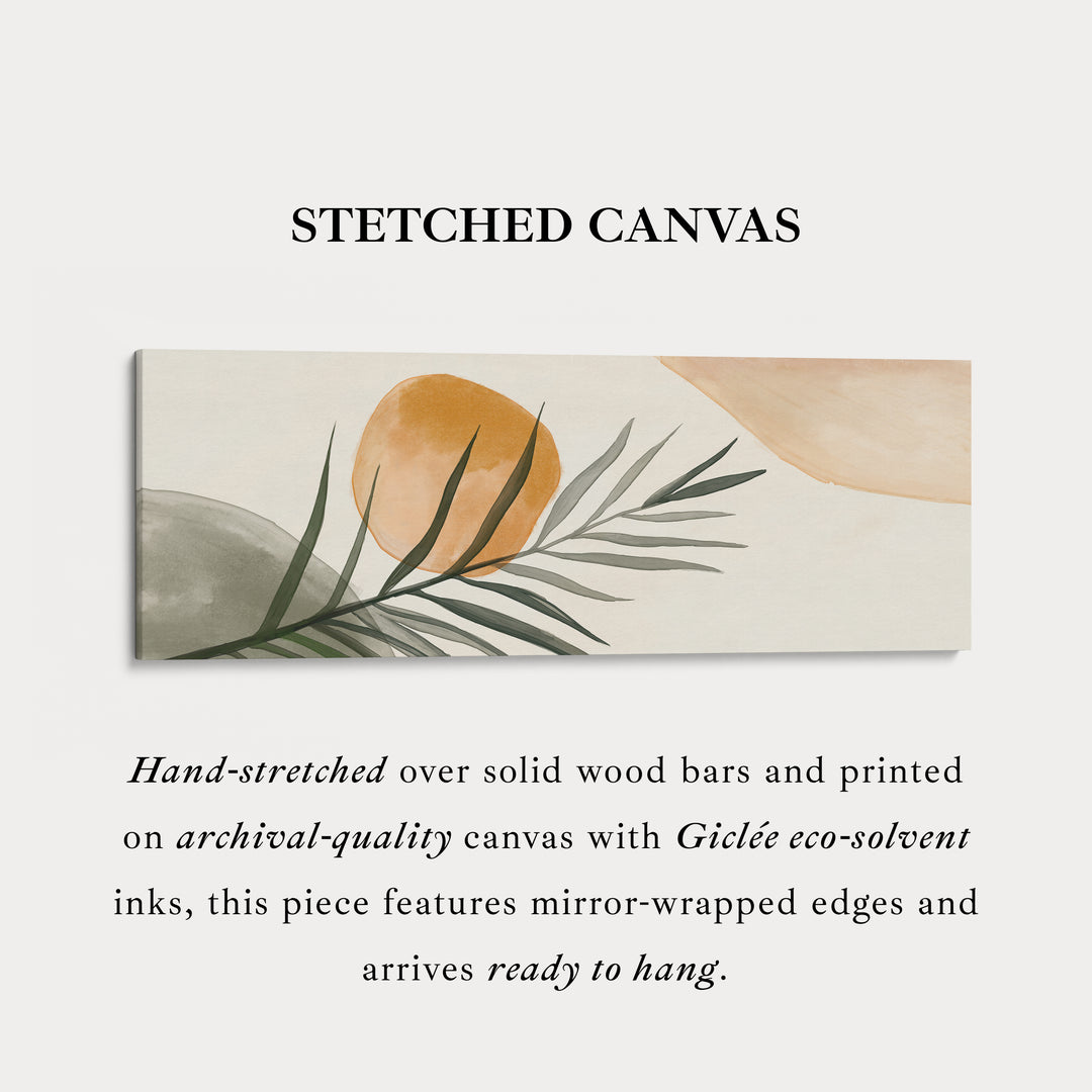 Beige & groene botanische panoramische grote ingelijste wanddecoratie