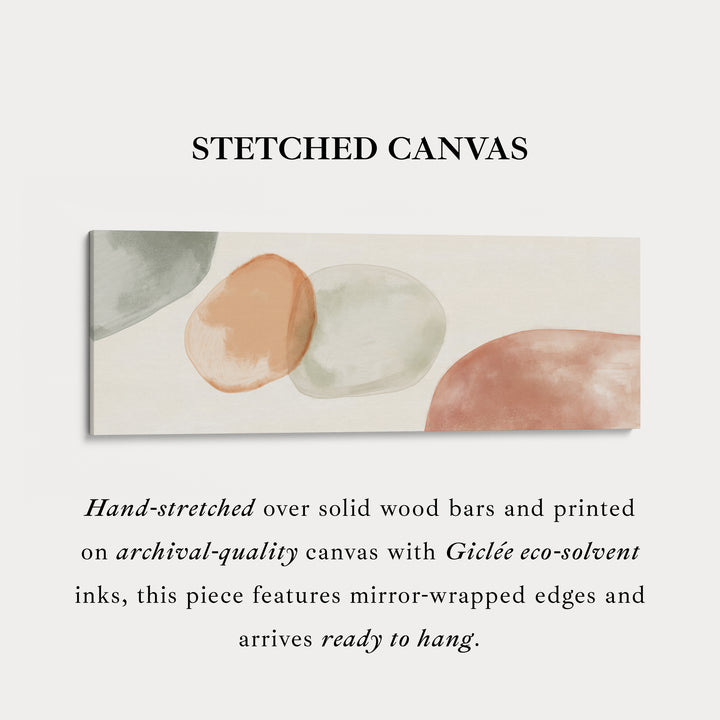 Beige & groene abstracte panoramische grote ingelijste wanddecoratie