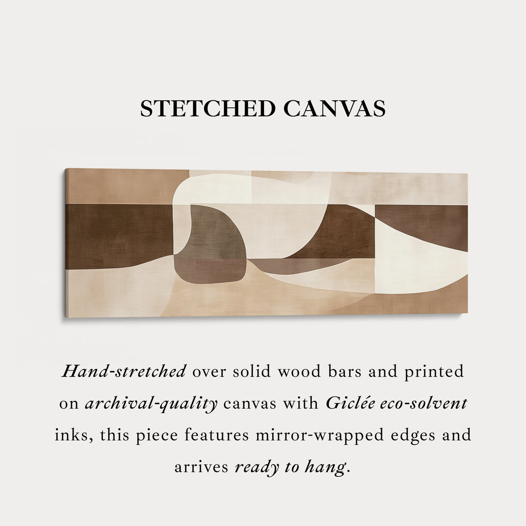 Beige abstract boven bed ingelijste canvas wanddecoratie
