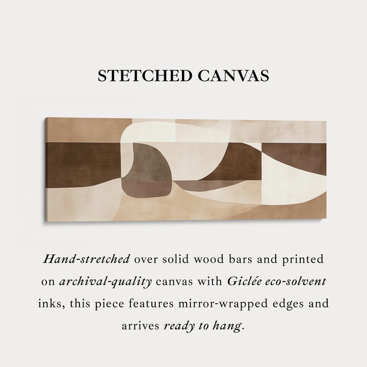 Beige abstract boven bed ingelijste canvas wanddecoratie